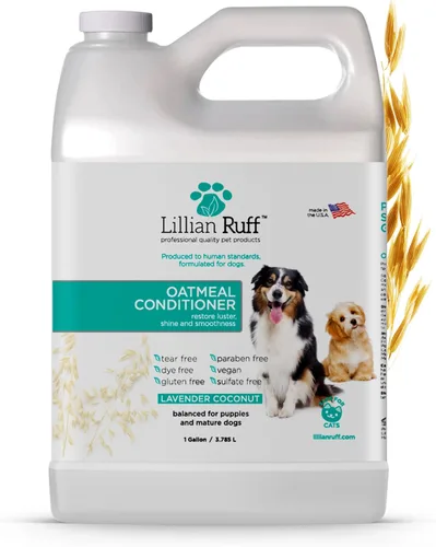 Vista 8 de Lillian Ruff PRO Formula - Acondicionador de avena para perros, alivio nutritivo y calmante para alergias y pieles sensibles, desenreda, suaviza