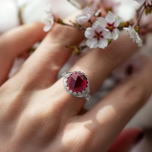 Vista 20 de 925 Sterling Silver Gemstone Rings for Women - Anniversary Rings for Women - Sterling Silver Rings for Women - Dainty Sterling Silver Rings