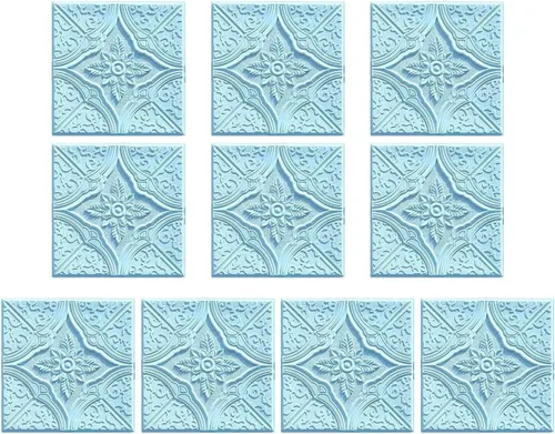 Vista 10 de ECYC Ltd 10 paneles de pared de espuma 3D autoadhesivos de 13.78 x 13.78 x 0.12 pulgadas, paneles de pared de flores 3D para despegar y pegar