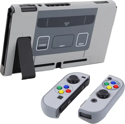 Vista 3 de eXtremeRate PlayVital - Cubierta trasera para Nintendo Switch, protector de control de mano NS Joycon carcasa dura, funda protectora acoplable