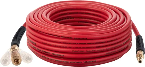 Vista 10 de INTERTOOL Manguera de compresor de aire 1/4-pulgada x 25 pies, ligera con acoplador rápido resistente y enchufe de servicio pesado - Resistente a