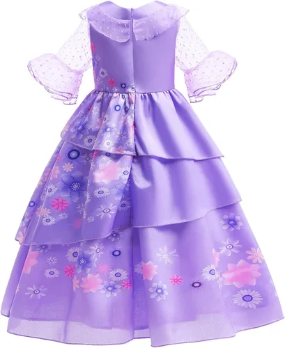 Vista 3 de Akokvlar Vestido de disfraz de princesa para niñas conjunto de disfraces de princesa para Halloween
