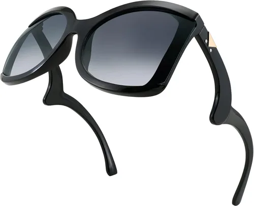 Vista 3 de FEISEDY gran tamaño cuadrado mariposa gafas de sol curvado brazo rizado marco mujeres moda sombras B4035
