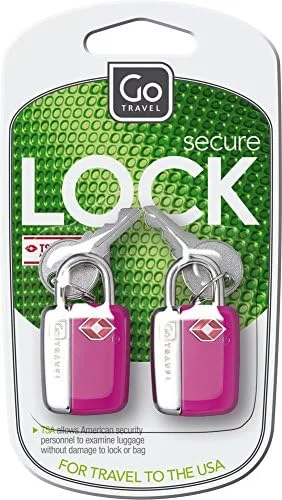 Vista 4 de Go Travel Candados de llave TSA, cerradura de maleta con 2 llaves por cerradura, cerraduras aprobadas por la TSA para equipaje, artículos esenciales