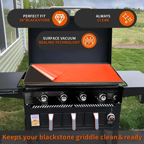 Vista 2 de Alfombrilla de silicona para parrilla de 36 pulgadas para Blackstone: Accesorios para parrilla, cubierta superior plana, protección de grado