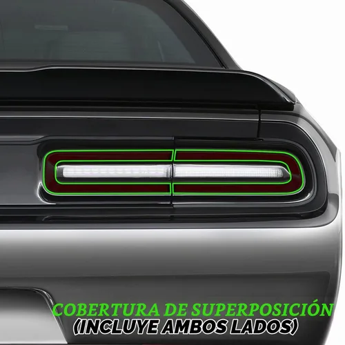 Vista 2 de SlickMod Tinte de humo de vinilo precortado para la luz trasera Dodge Challenger 2015-2022 (1. luz trasera, 20% humo oscuro)