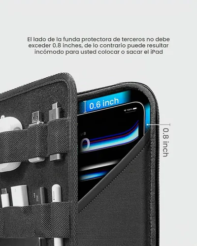 Vista 8 de tomtoc Funda tipo cartera para iPad Pro M5/M4 de 13 pulgadas, iPad Air M3/M2 2025-2024, iPad Pro M2/M1 de 12.9 pulgadas, funda protectora con Negro