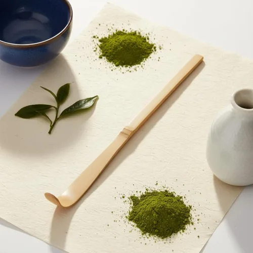 Vista 2 de Cuchara japonesa de bambú matcha – 7.1 in marrón tradicional cuchara de ceremonia de té para matcha y café Accesorios duraderos y ecológicos