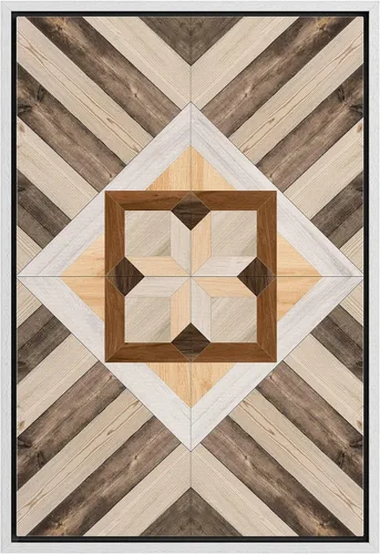 Vista 38 de IDEA4WALL Lienzo enmarcado para pared, decoración occidental, collage de polígonos de diamantes, paneles geométricos abstractos de madera, arte
