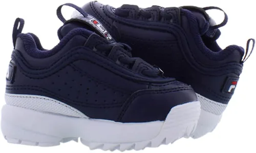 Vista 4 de Fila Disrupter II I - Tenis para niños pequeños, Azul marino, rojo.