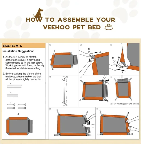 Vista 8 de Veehoo Cama elevada para perros medianos, para exteriores, cama elevada y refrescante para perros, cama para mascotas con malla transpirable, patas