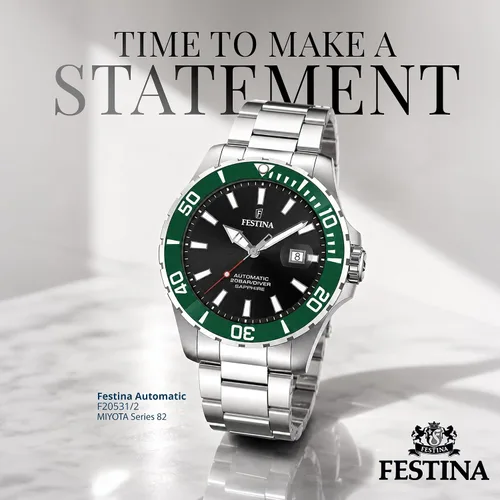 Vista 3 de Festina Reloj automático para hombre, correa de acero inoxidable Black