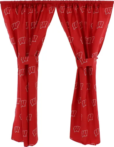 Vista 23 de College Covers Everything Comfy Alabama Crimson Tide - Juego de paneles de cortina, 2 paneles, 2 alzapaños a juego, 42 pulgadas de ancho por 63