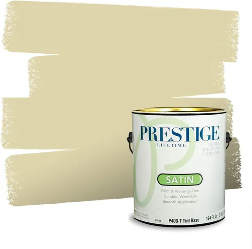 Vista 103 de Prestige Paints - Pintura exterior e imprimación en uno, 1 galón, plano, compatibilidad comparable con el color menta «Whipped Mint» de Behr