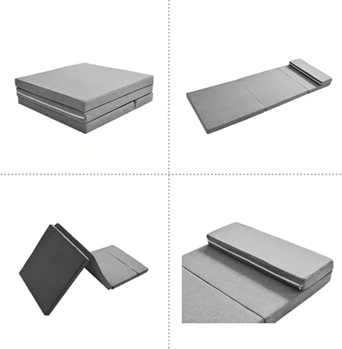 Vista 5 de HJAHHSM - Colchón de espuma viscoelástica para dormir, portátil, plegable Gris-oscuro