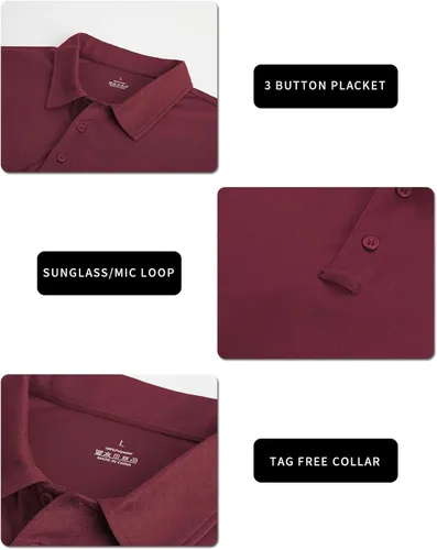 Vista 5 de Cityork Polo para hombre, manga corta, táctica, de secado rápido, informal, con cuello