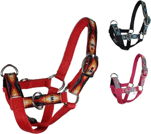 Vista 4 de Tahoe Tack Cabestro de entrenamiento de ovejas y cabras superpuestas de nailon con banda nasal acolchada