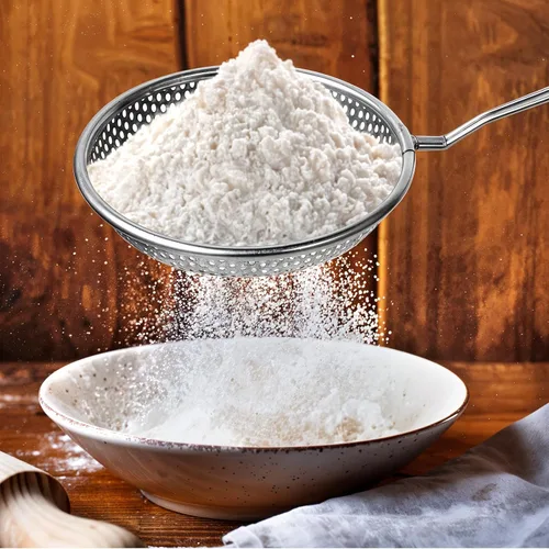 Vista 4 de Juego de 4 cucharas de colador de araña, colador de malla fina y cuchara espumadora de grasa, metal de acero inoxidable con coladores de alimentos