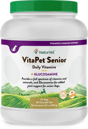 Vista 8 de NaturVet – VitaPet Vitaminas Diarias para Perros Mayores – Más Glucosamina – Espectro Completo de Vitaminas y Minerales – Mejorado con Glucosamina