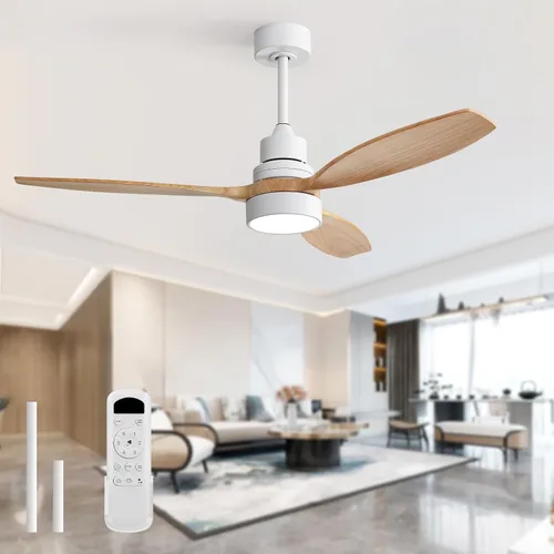 Vista 22 de Sofucor Ventilador de techo de 52 pulgadas con luces y mando a distancia, 3
