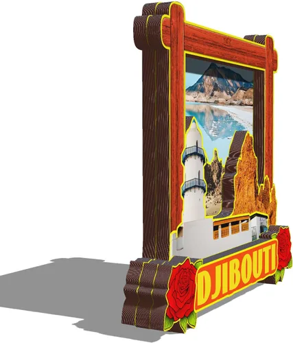 Vista 2 de Imán de madera de Djibouti África 3D para nevera, recuerdos coleccionables, decoración hecha a mano, artesanías 2