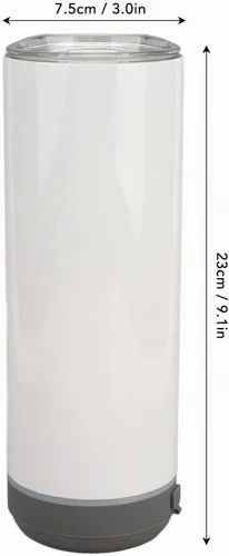 Vista 7 de Vaso de sublimación de 20 onzas, tazas aisladas de acero inoxidable 304, termos de doble pared al vacío desmontable con altavoz y luces LED, vaso