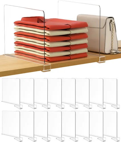Vista 15 de HBlife 6 separadores de estantes negros, organizador vertical de bolso para armario, perfecto para suéteres, camisas, bolsos en el dormitorio