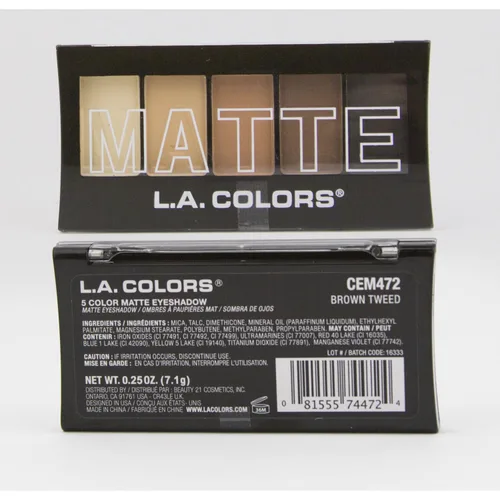 Vista 3 de Paleta de 5 sombras para ojos mate La Color, Marrón tweed