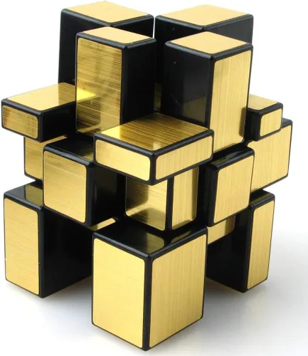 Vista 2 de TANCH Cubo mágico espejo de 3 x 3 velocidades, rompecabezas, juguete para niños y adultos, color dorado.. dorado 3x3