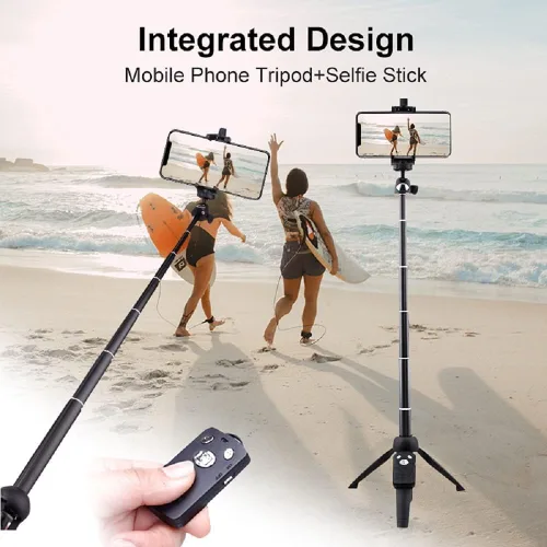 Vista 5 de Trípode para selfie stick de tamaño de bolsillo con control remoto inalámbrico, ligero esencial de viaje