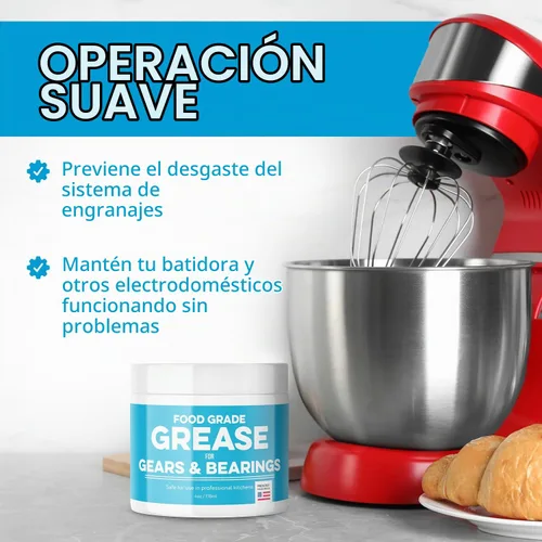 Vista 2 de Impresa Productos Grasa de grado alimenticio de 4 onzas para batidora de pie universalmente compatible, fabricada en los Estados Unidos