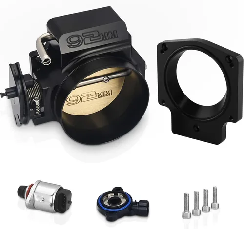 Vista 8 de Ensamble de cuerpo de acelerador de 92 mm de Endxedo Compatible con motor LS LS1 LS3 LS6 LSX de 4 pernos de aluminio negro