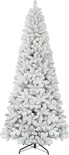 Vista 7 de Puleo International Árbol de Navidad artificial sin iluminación de pino de Virginia flocado de 4.5 pies con soporte
