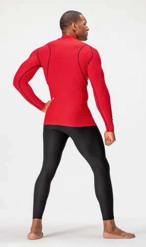 Vista 3 de DEVOPS Paquete de 3 camisas de compresión atléticas de manga larga con cuello de tortuga para hombre