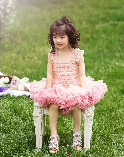 Vista 3 de Super Fairy Baby Girl's Tutus Dress Toddler Lace Tulle Ballet Skirt Birthday Party Dress Up