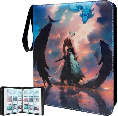 Vista 16 de Carpeta de tarjetas para tarjetas intercambiables, 16 bolsillos con 32 fundas hasta 1024 tarjetas, libro de almacenamiento de tarjetas impermeable
