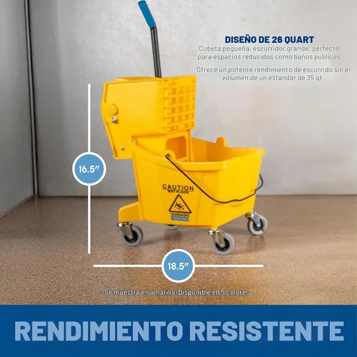 Vista 4 de Carlisle FoodService Products Cubo de trapeador de 26 cuartos de galón con Azul