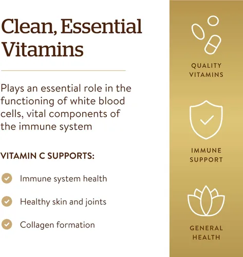 Vista 4 de Solgar Vitamina C 1000 mg, 90 Tabletas – Antioxidante y Apoyo Inmunológico, Salud General, Piel y Articulaciones Saludables – Suplemento