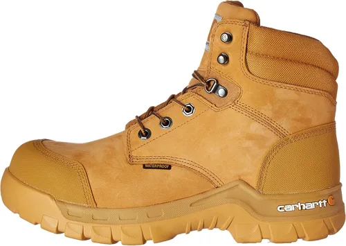 Vista 8 de Carhartt Botas de trabajo de cuero compuesto, resistentes y flexibles para hombre de 6 pulgadas, Trigo