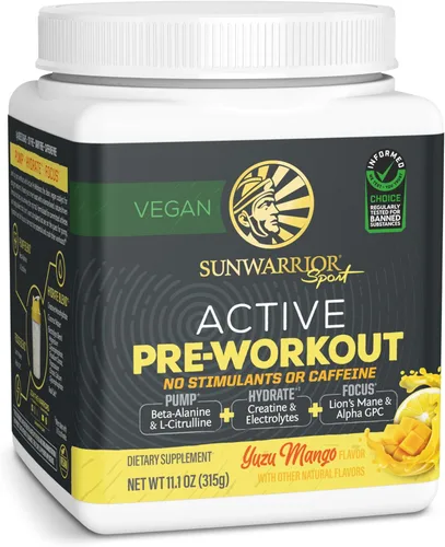 Vista 10 de Sunwarrior Bebida energética en polvo para antes del entrenamiento, suplemento vegano a base de plantas, hidrata, concentración, resistencia