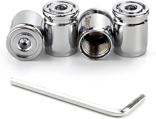 Vista 13 de Dickno 4 piezas tapas de vástago de válvula de neumático de coche con cierre, cubiertas antirrobo para vástago de válvula de rueda automática