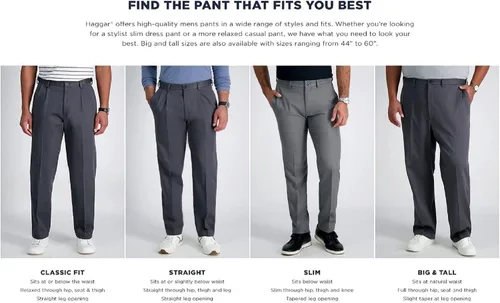 Vista 12 de Haggar Men's Cool 18 Pro Classic Fit Flat Front Pant-Regular and Big & Tall Sizes