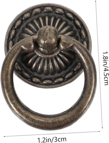 Vista 2 de 12 piezas de pomos de gabinete de cocina para muebles de cocina, manijas de anillo de armario, pomo antiguo, agujero de armario, tiradores de cajón