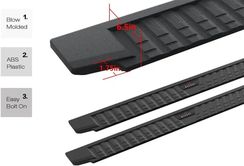 Vista 3 de APS Estribos Nerf estilo moldeado por soplado negro compatibles con Ford F150 2015-2026 SuperCrew Cab y F150 Lightning 2022-2026 y F-250 F-350 Super