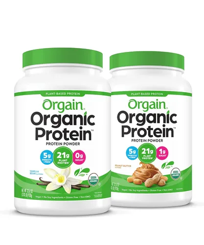 Vista 7 de Orgain Proteína vegana orgánica en polvo, mantequilla de maní de chocolate (0.81 onzas de proteína) y vainilla (0.81 onzas de proteína), a base