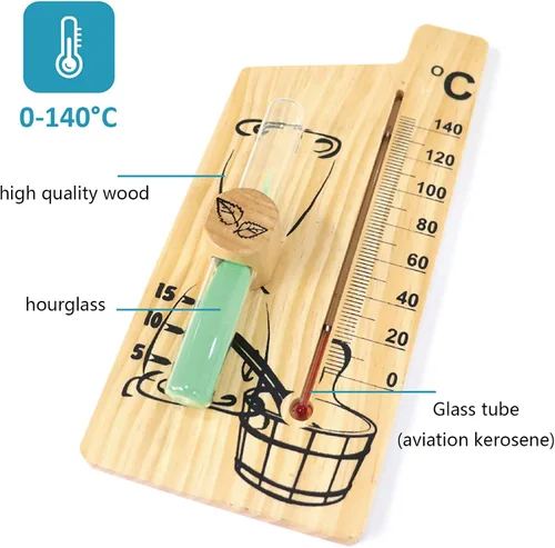 Vista 3 de ljhnba Termómetro de sauna Termómetro digital de alta precisión para sala de sauna Medidor de temperatura Medidor de temperatura Rango de medición