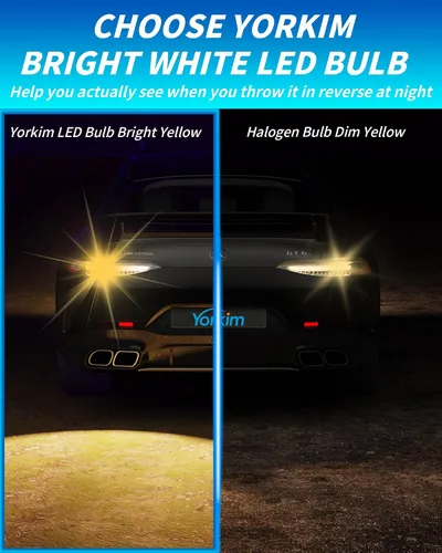 Vista 4 de Yorkim 3157 foco LED 6000K ámbar 2880 lúmenes 3156 foco LED de marcha atrás 3057 LED 4114 foco LED de día 3056 3457 foco LED de repuesto para luz