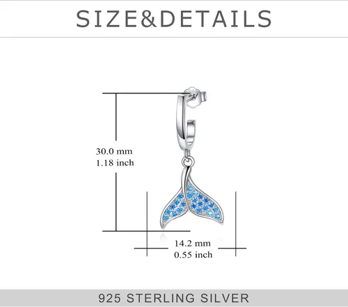 Vista 4 de Aretes de plata de ley 925 para mujer, aretes hipoalergénicos, Plata de ley, Circonia cúbica