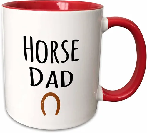 Vista 9 de 3dRose (mug_154021_4) Horse Dad - para dueños de equus masculinos y amantes de los equinos - entusiastas - texto negro con herradura marrón - Taza