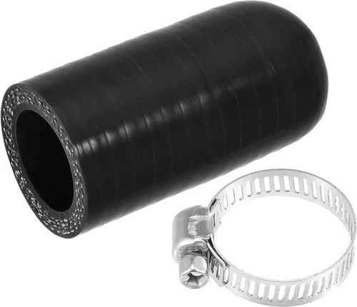 Vista 7 de uxcell 1 Unidades 0.236 in ID silicona refrigerante tapa con abrazadera para calentador de refrigerante derivación vacío puerto de agua negro